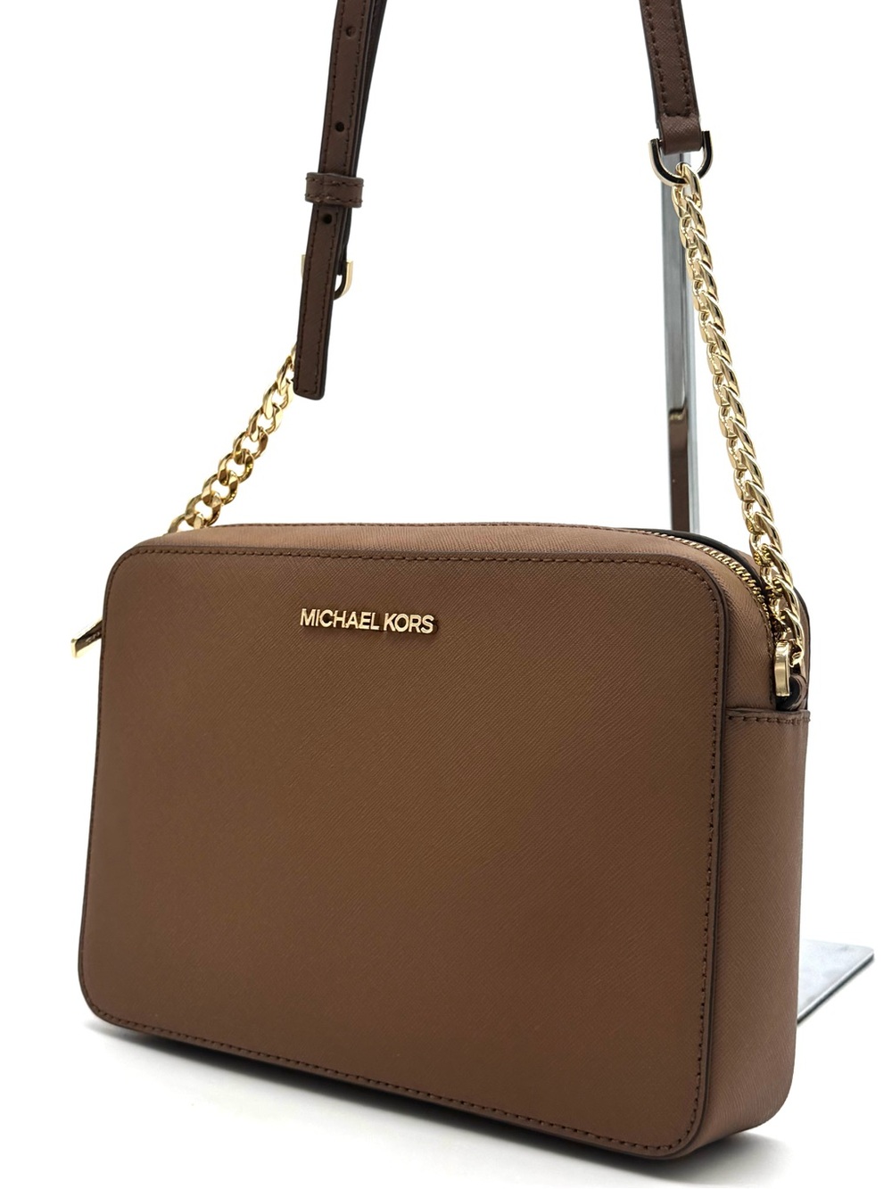 Michael Kors Large Jet Set Travel Logo Crossbody Bag - Luggage Brown